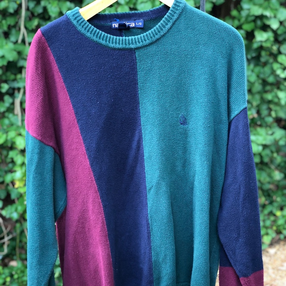 Nautica Sweater, multi-stripes